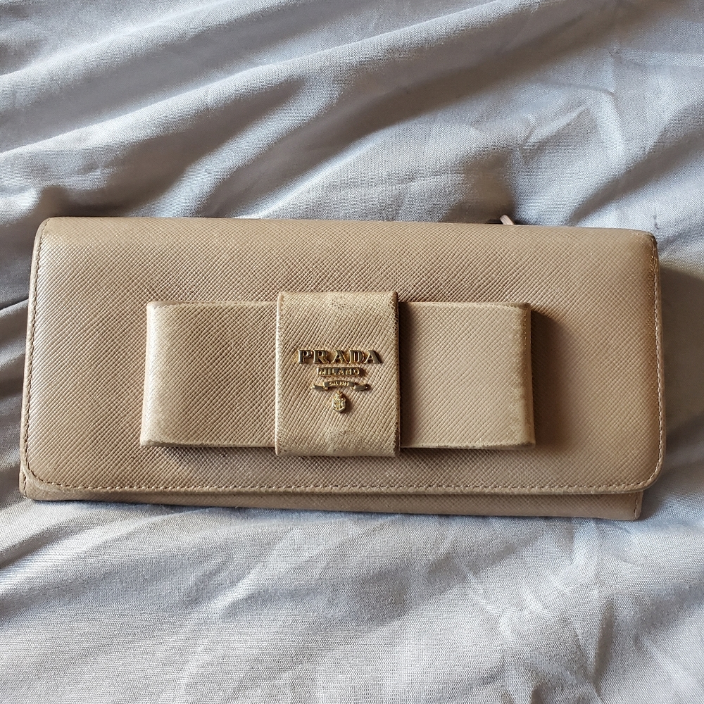 Prada Cameo Saffiano Leather Flap Wallet
